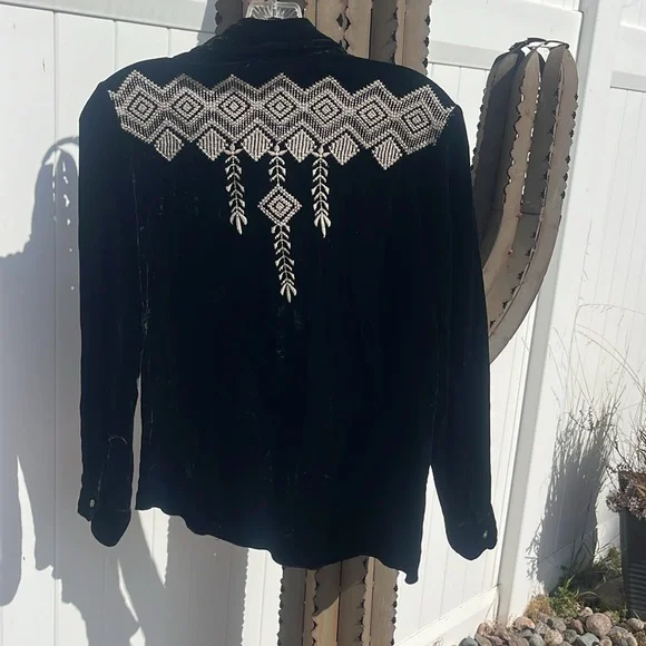 JOHNNY WAS Western Velvet Top - Picture 10 of 16